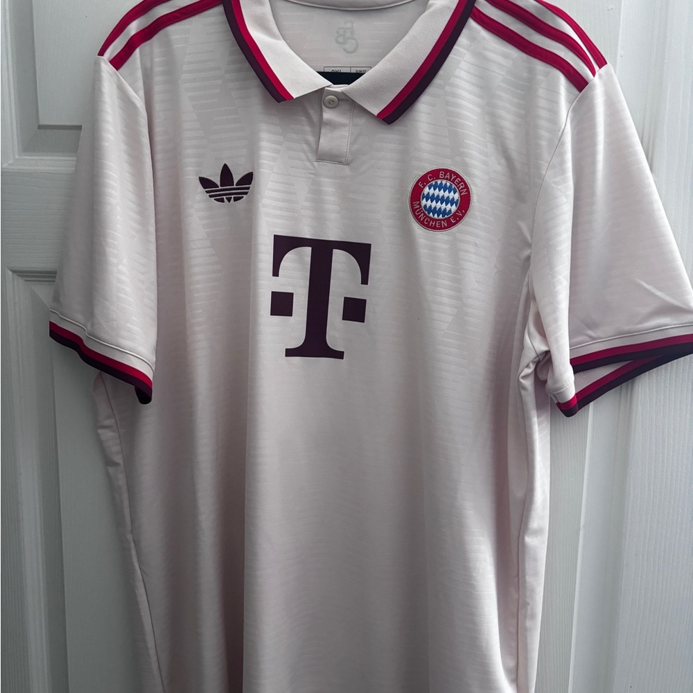 Adidas Men's Cream and Red Bayern Munich Jersey